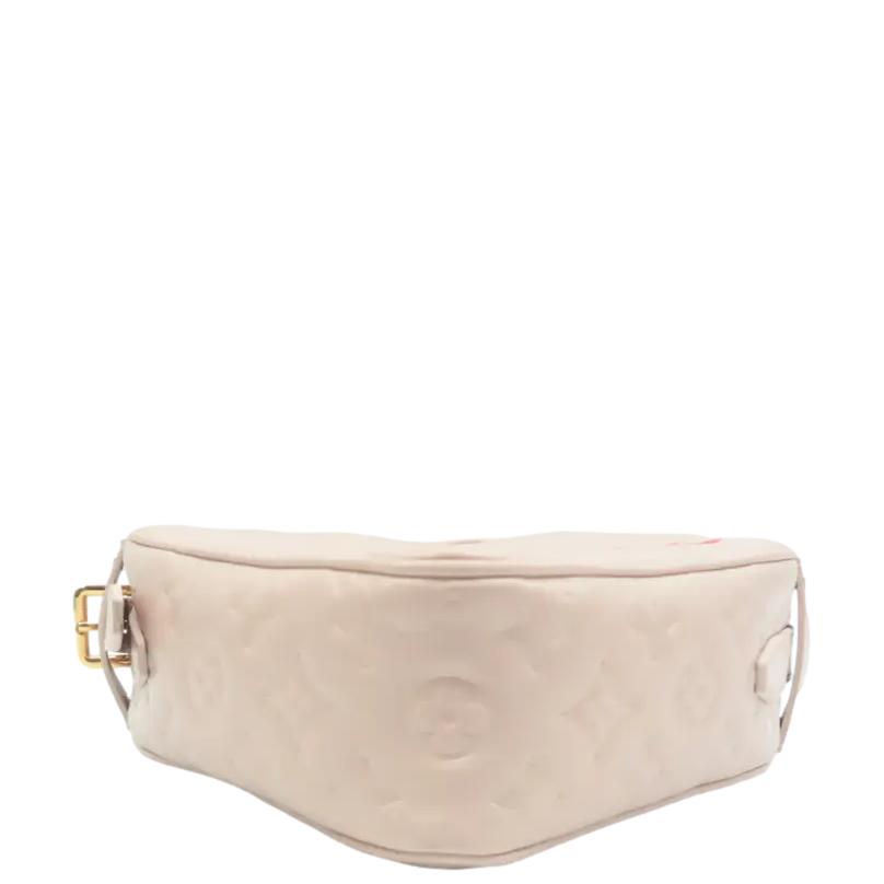 LOUIS VUITTON Fall In Love Sac Coeur Monogram Embossed Crossbody Bag Light Pink
