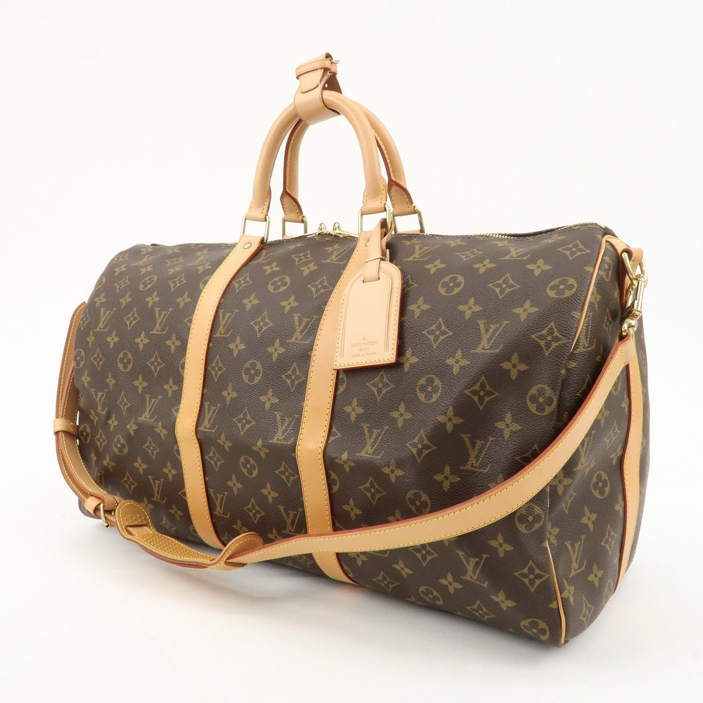 Louis Vuitton Monogram Keep All Bandouliere 50 Boston Bag Brown M41416