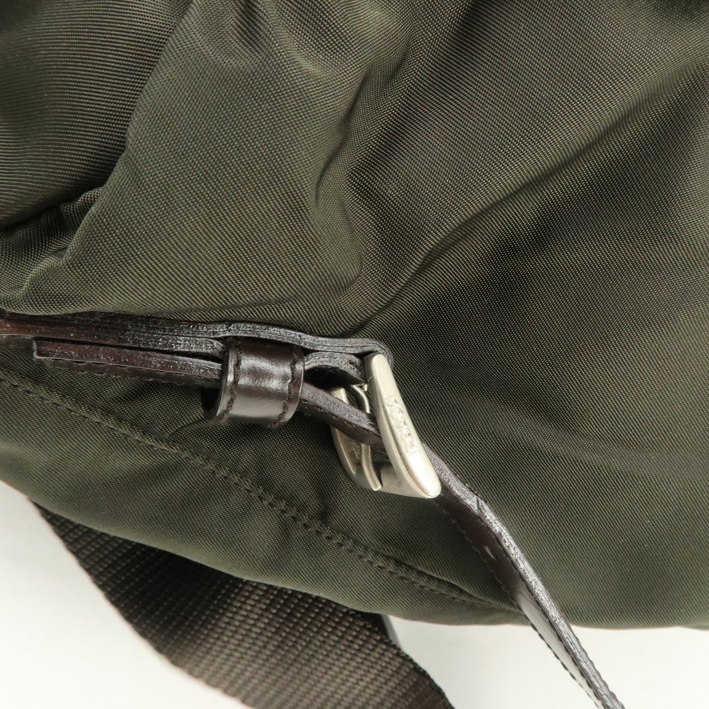 PRADA  Triangle Logo Leather Nylon BackPack B5885F