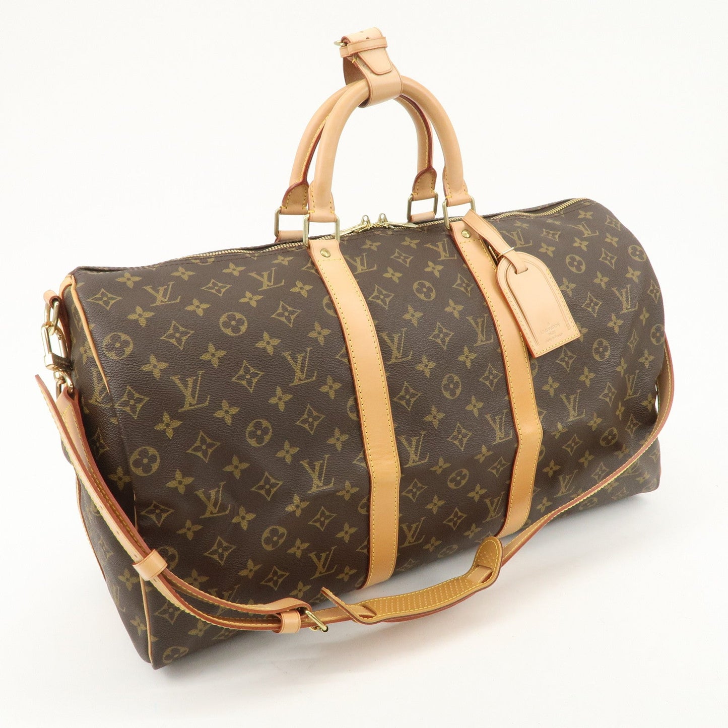 Louis Vuitton Monogram Keep All Bandouliere 50 Boston Bag Brown M41416