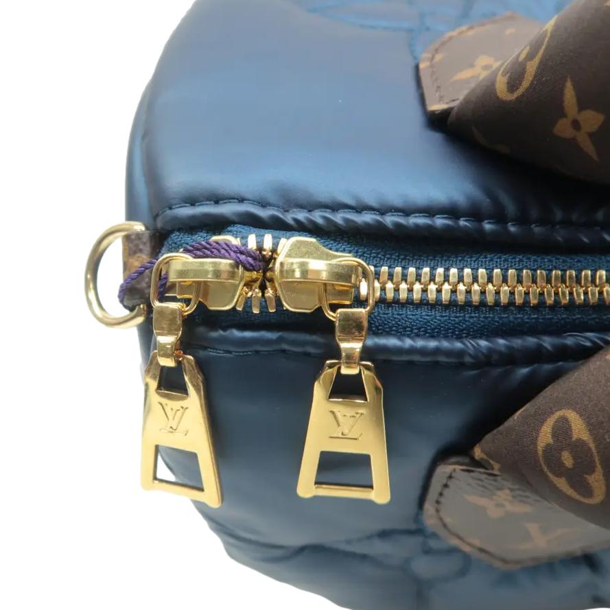 LOUIS VUITTON  25 Bandouliere Monogram Nylon Shoulder Bag Navy Blue