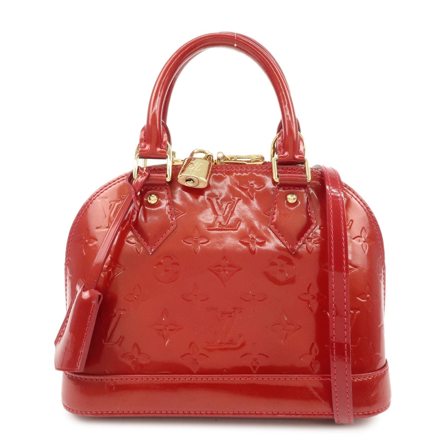 Louis Vuitton Monogram Vernis Alma BB 2Way Shoulder Bag Cerise M90174