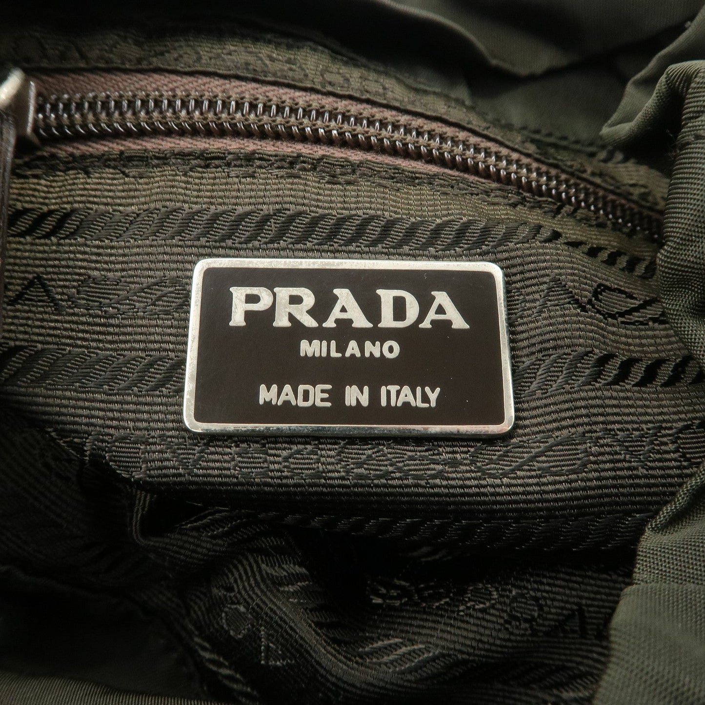 PRADA  Triangle Logo Leather Nylon BackPack B5885F