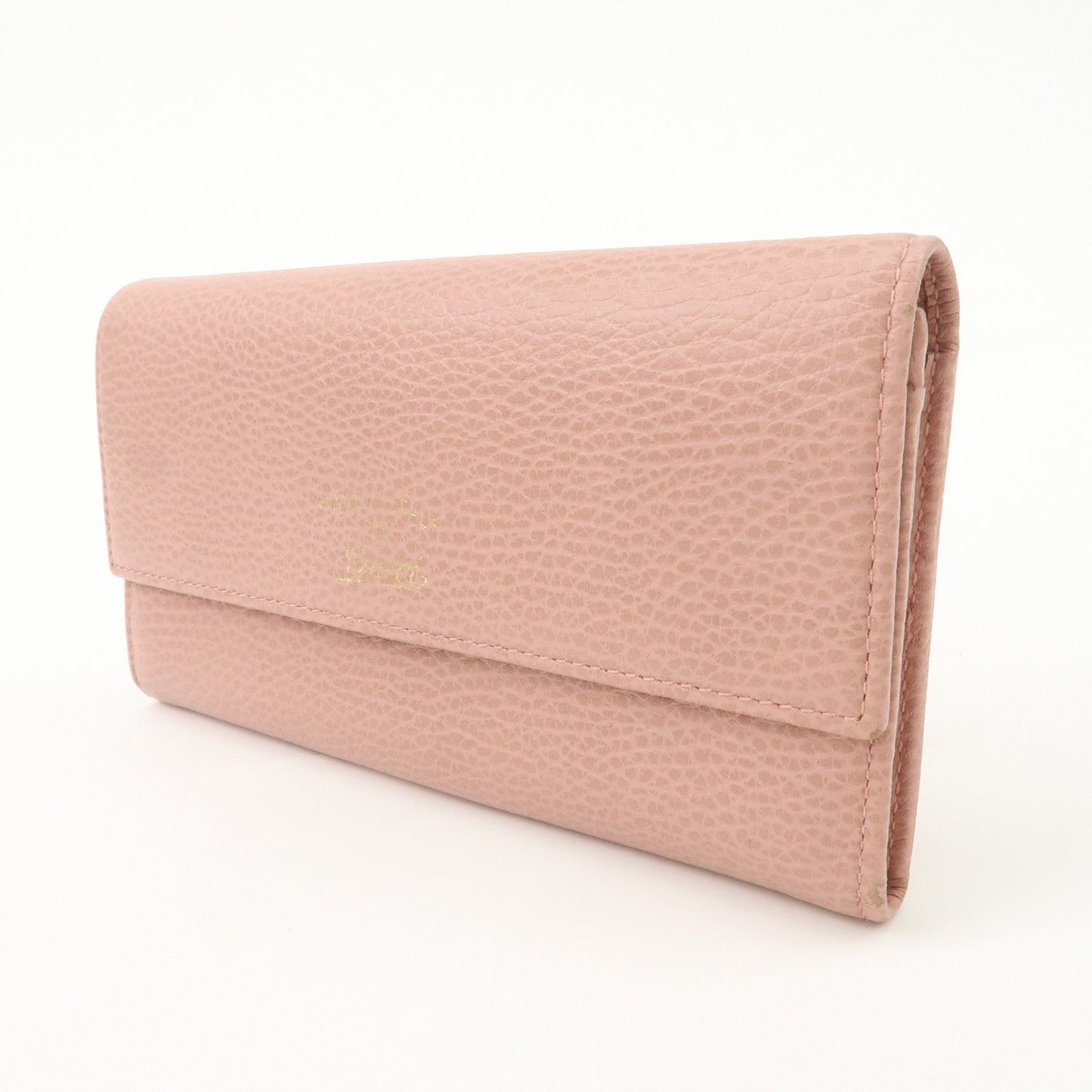 GUCCI Swing Leather Continental Wallet Long Wallet Pink 376186