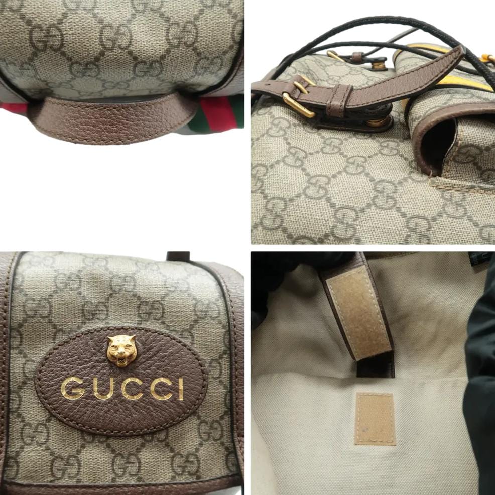 GUCCI Neo   GG Supreme Canvas Backpack Beige 473869