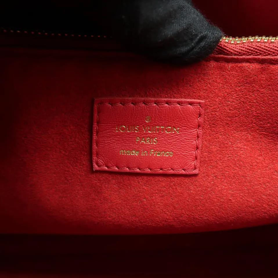 LOUIS VUITTON Double V Monogram Leather Shoulder Bag Cerise