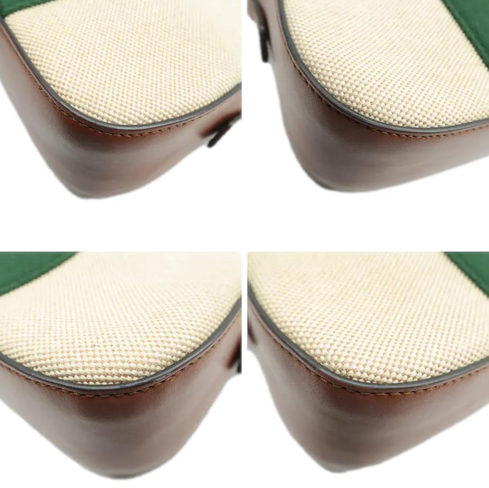 GUCCI   Web Canvas Shoulder Bag Beige 575073