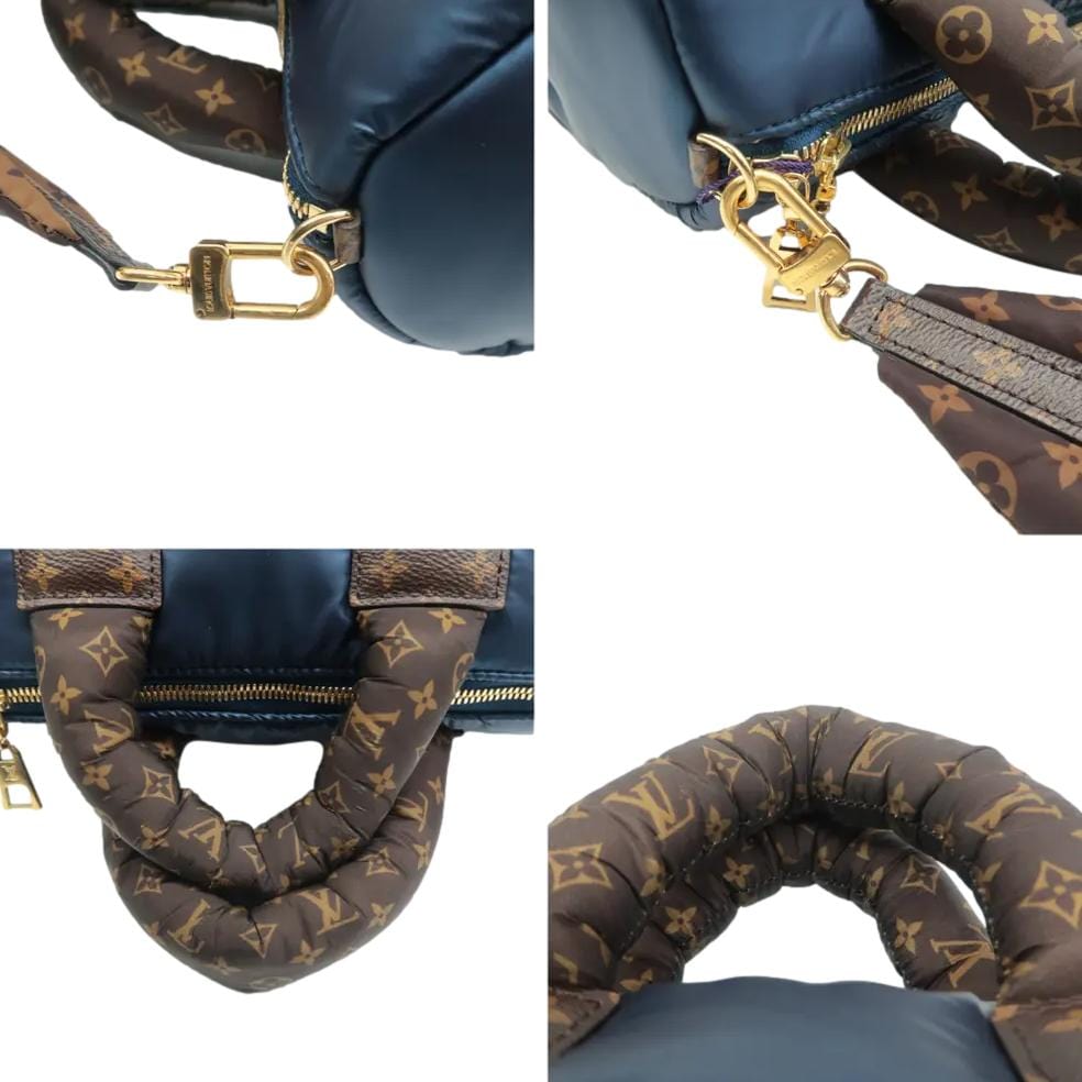 LOUIS VUITTON  25 Bandouliere Monogram Nylon Shoulder Bag Navy Blue
