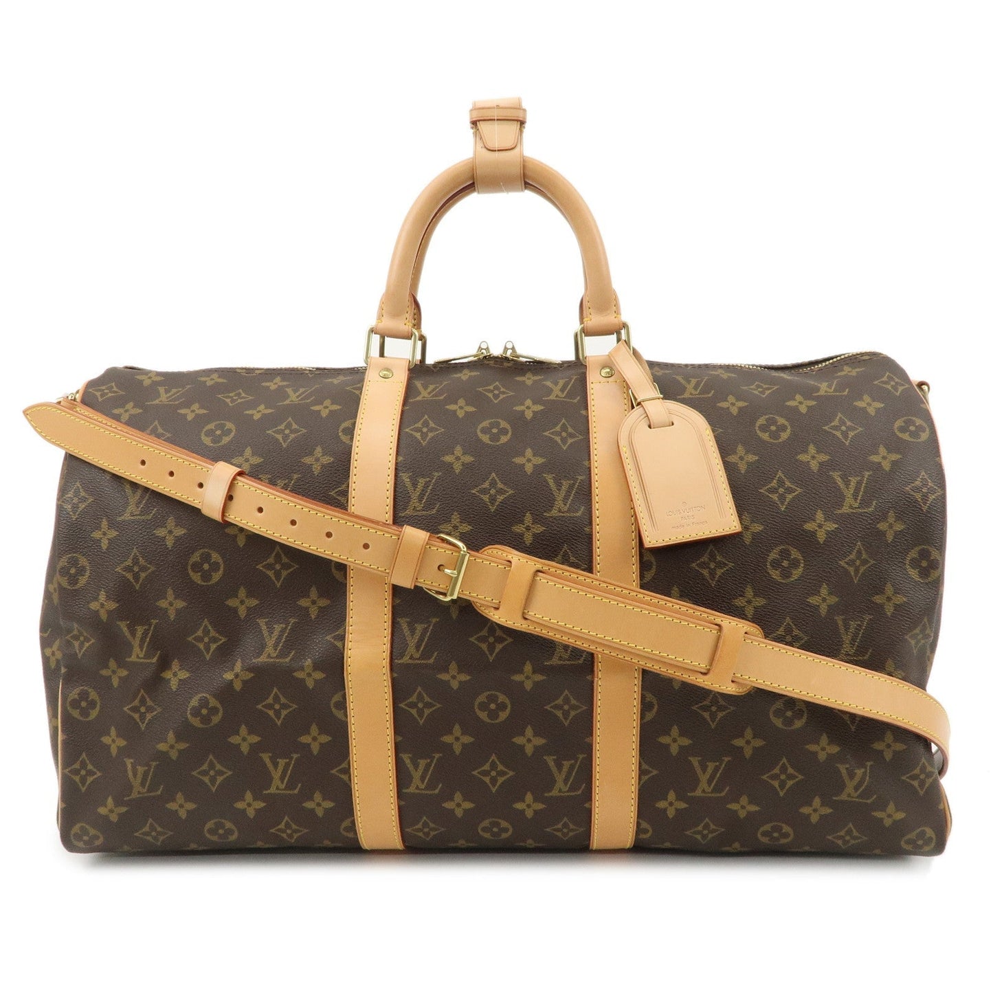 Louis Vuitton Monogram Keep All Bandouliere 50 Boston Bag Brown M41416