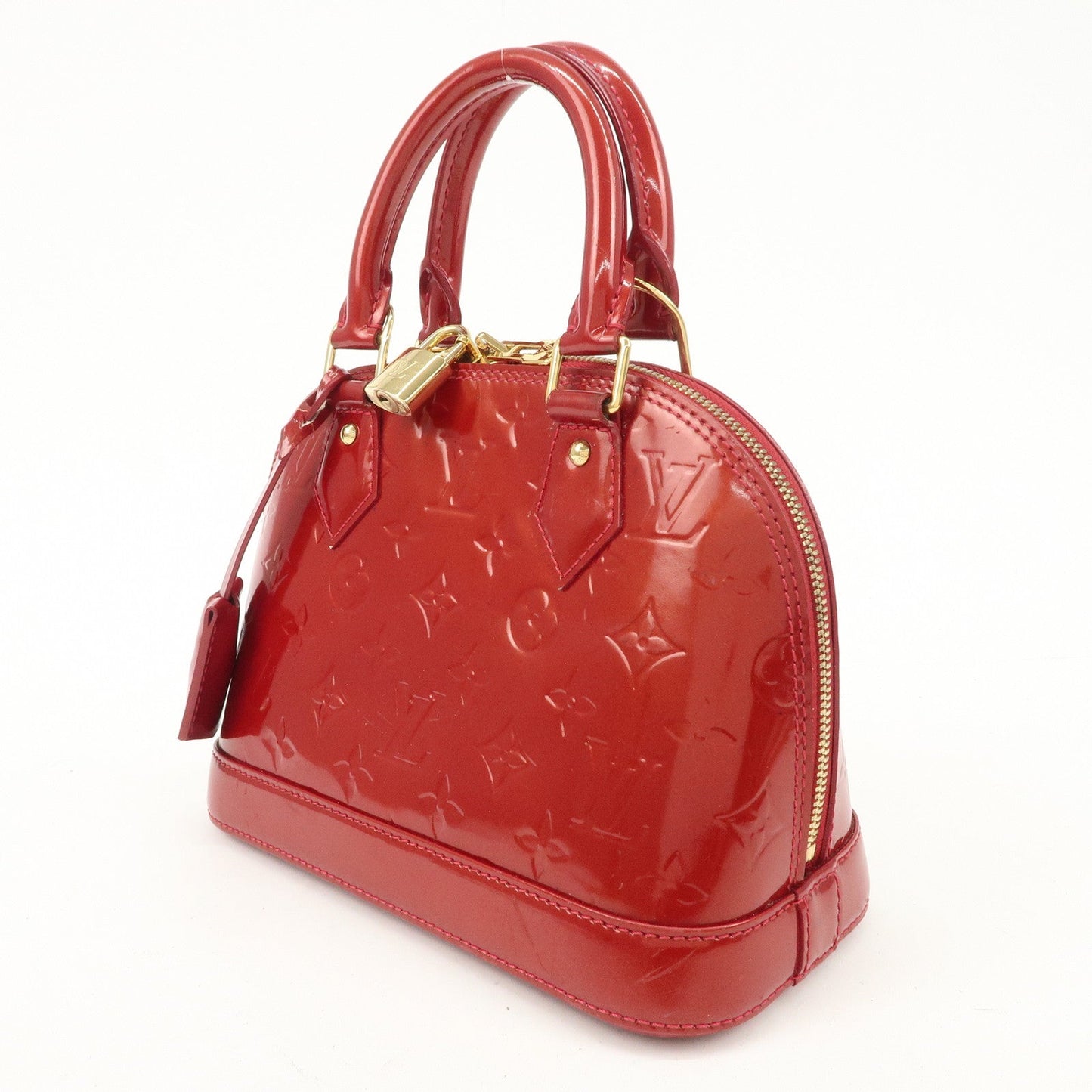 Louis Vuitton Monogram Vernis Alma BB 2Way Shoulder Bag Cerise M90174