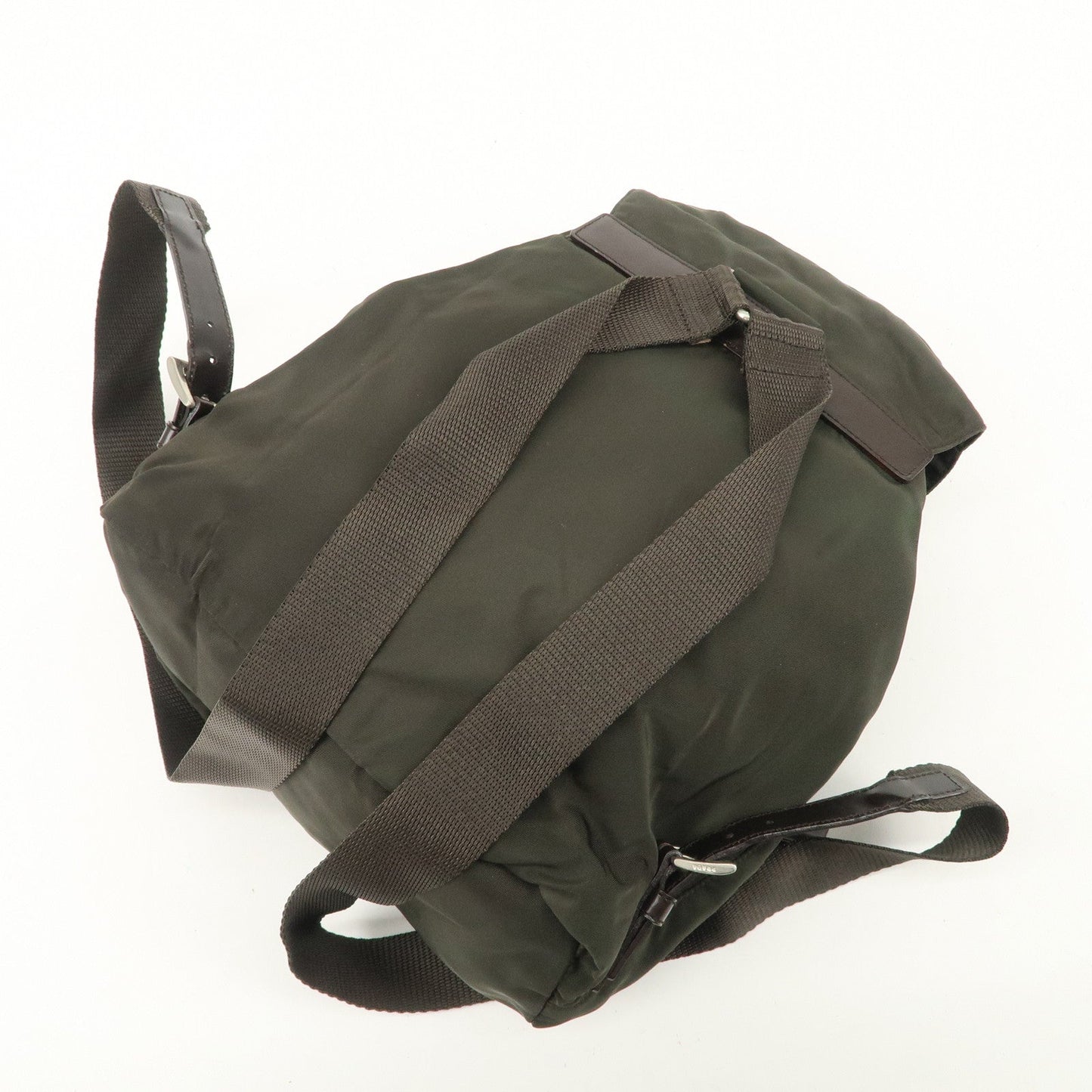 PRADA  Triangle Logo Leather Nylon BackPack B5885F
