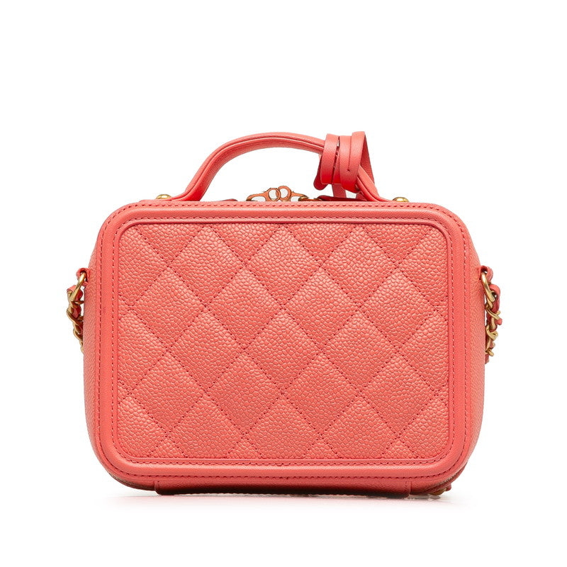 Chanel CC Filigree Caviar Skin 2way Bag Classic Flap