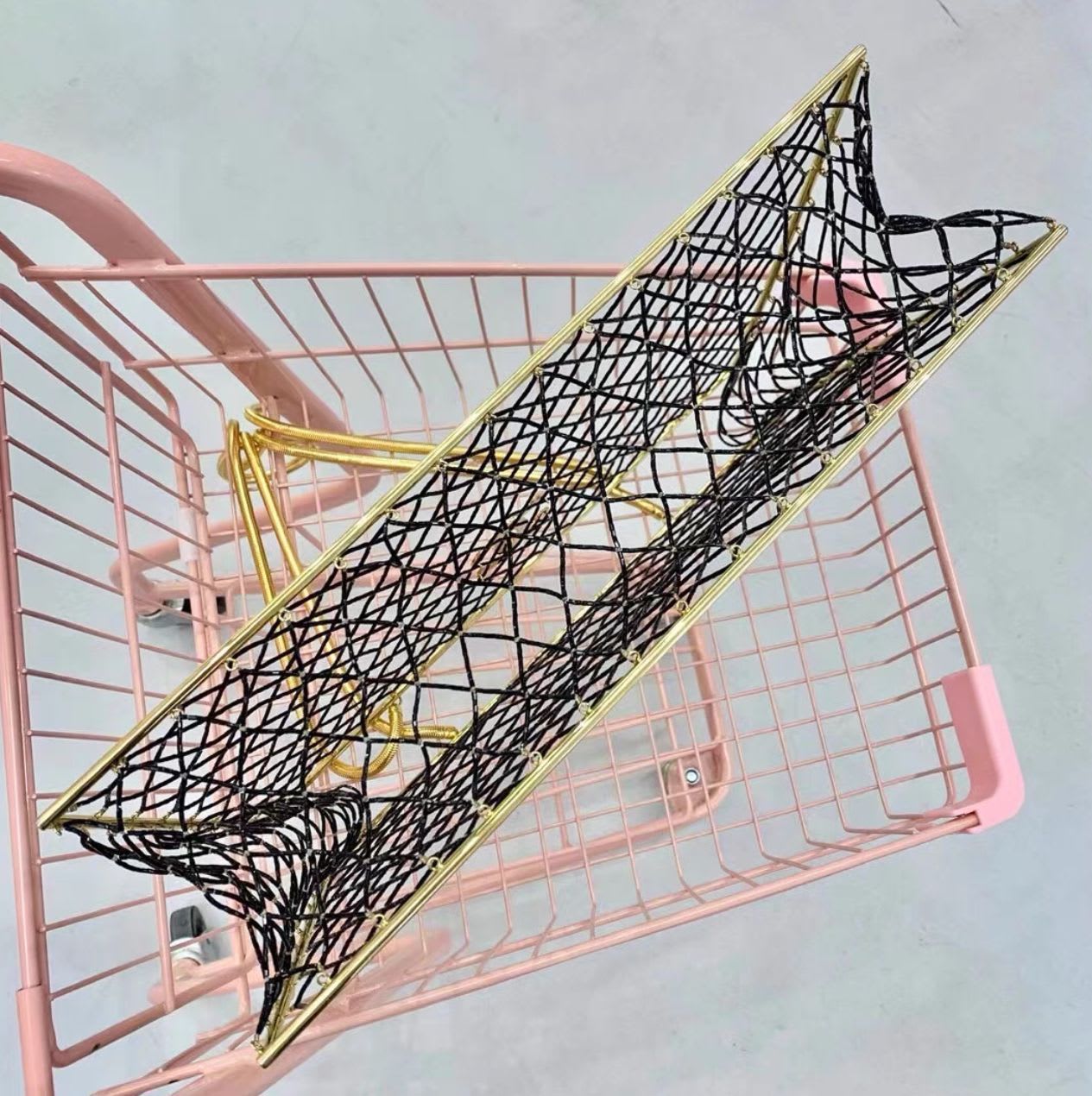 Chanel Rare Spring 1997  Runway Gold Cage Large Shopping Tote Bag