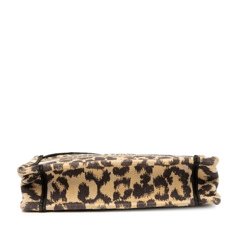 Dior Book Tote Mini Leopard Canvas Handbag
