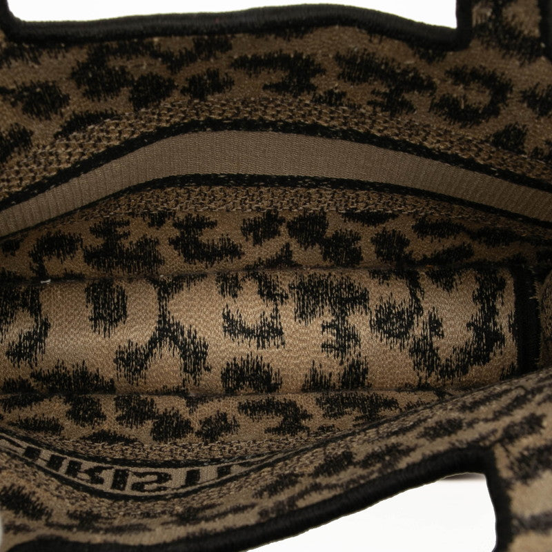 Dior Book Tote Mini Leopard Canvas Handbag