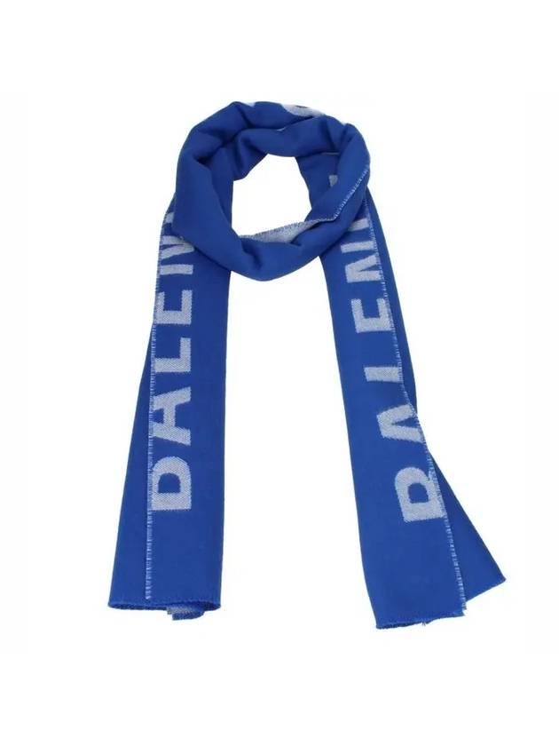 Luxury Balenciaga Trending 2026 Logo Wool Muffler Blue