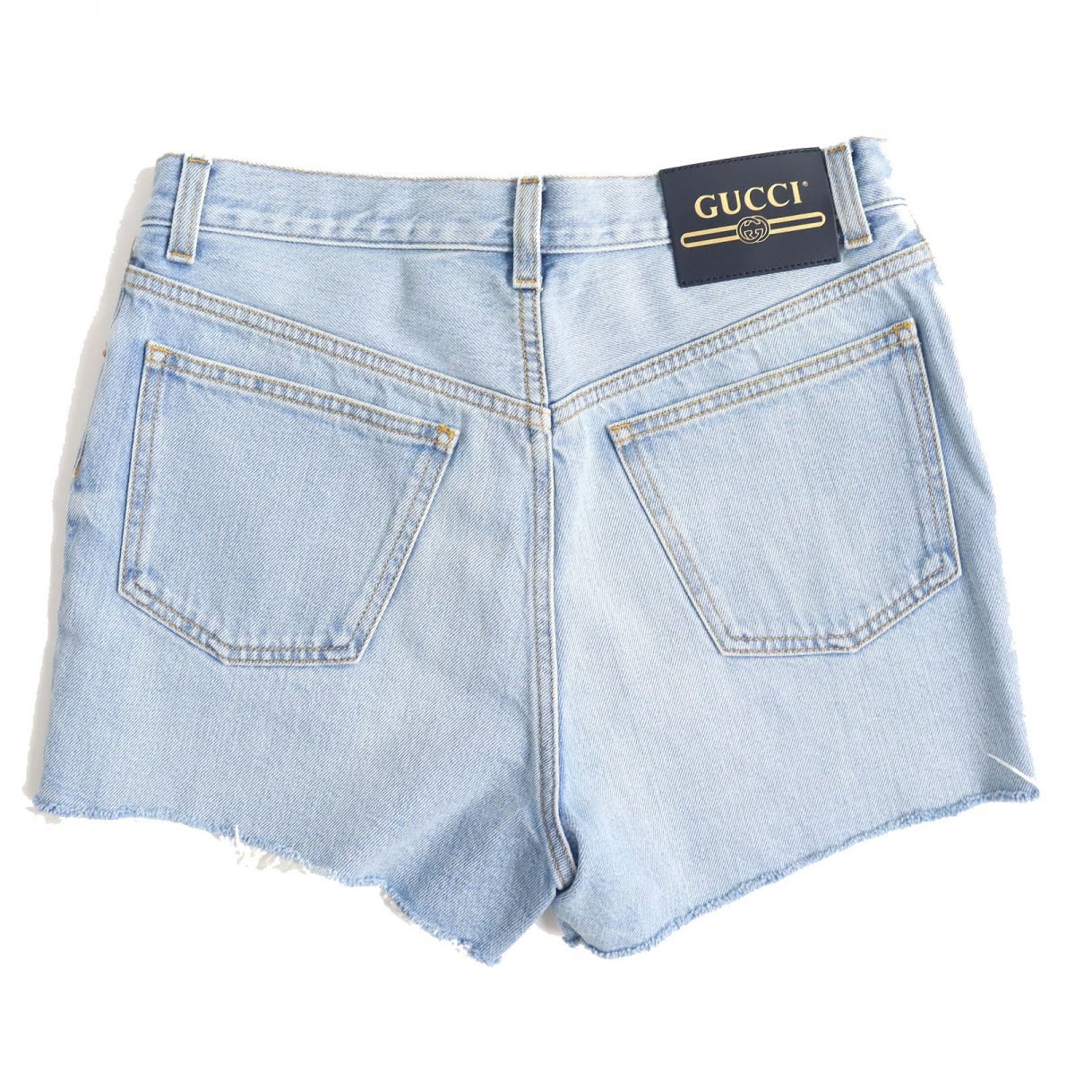 GUCCI Pants Main: 100% cotton, some parts: leather Light blue mens 30