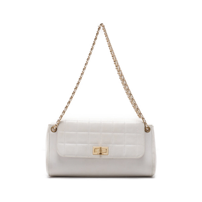 CHANEL Chocolate Bar 2.55 Lock Chain Shoulder  White (Gen Gold ) Shoulder Bag Mini Shoulder Bag  Bag Hybrid ? Ship? Himalan Online