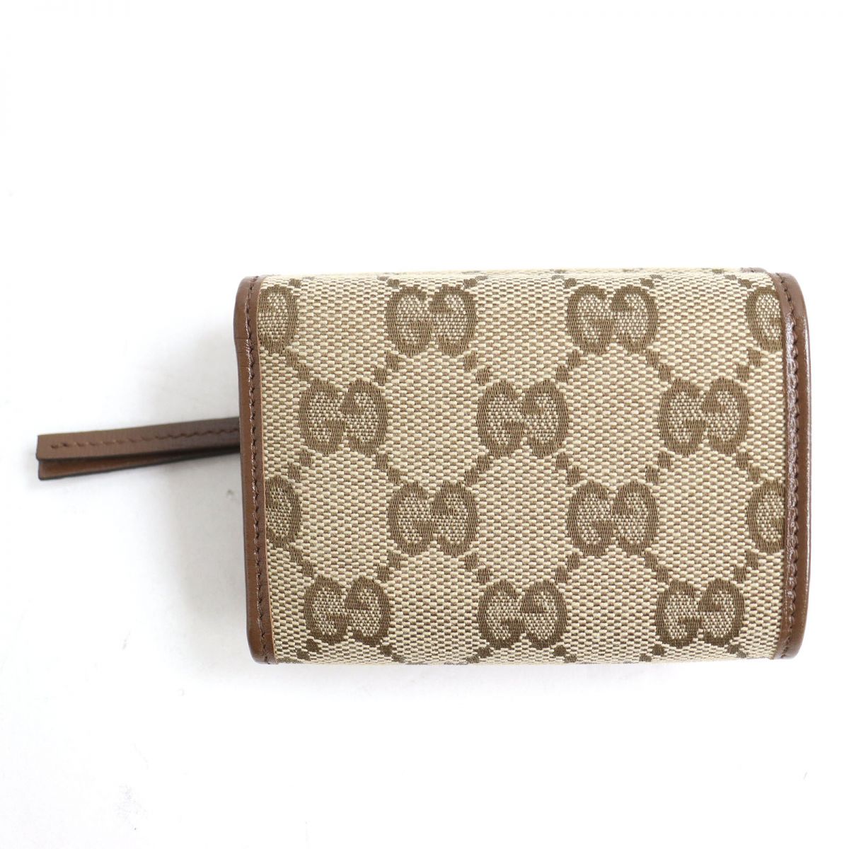 GUCCI Tri-fold wallet canvas Beige x brown