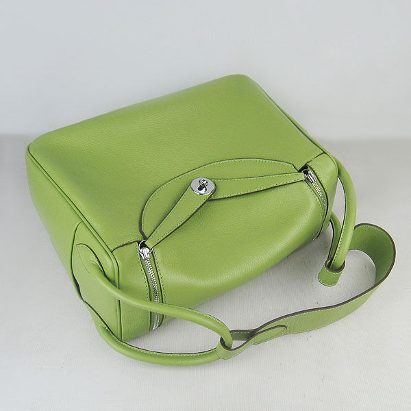 Luxury Hermes Lindy 34cm handbag 6208 green Silver