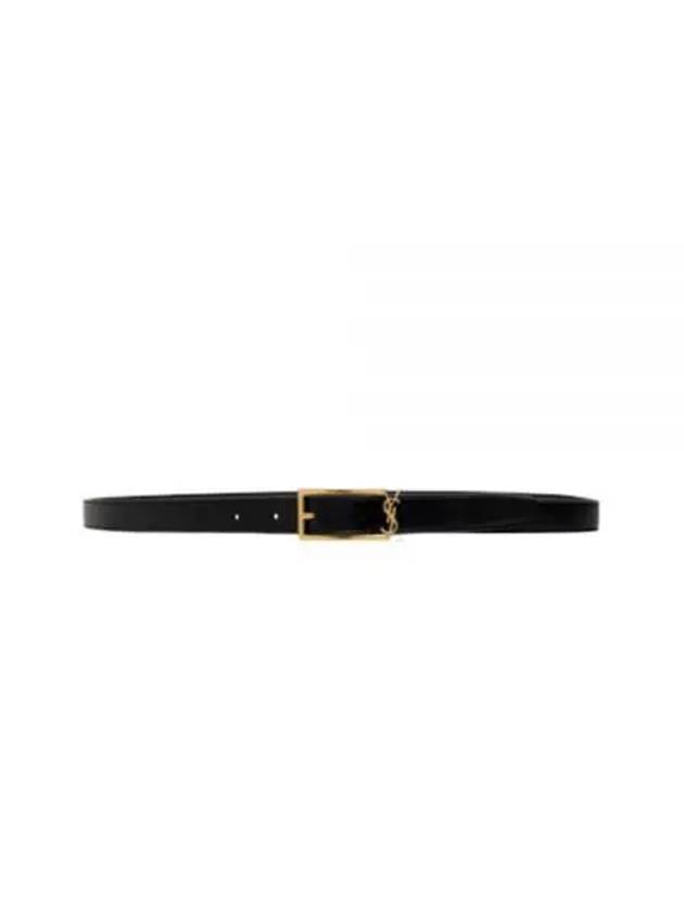 Luxury Saint Laurent Trending 2025 Logo Leather Belt Black