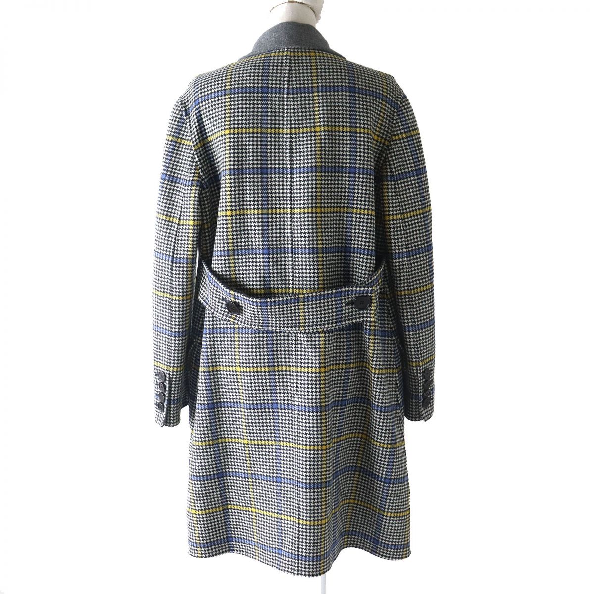 BURBERRY coat Outer: 95% wool, Outer: 4% cashmere, Outer: 1% other, Lining: 100% viscose (rayon) Gray x multicolor Women 34