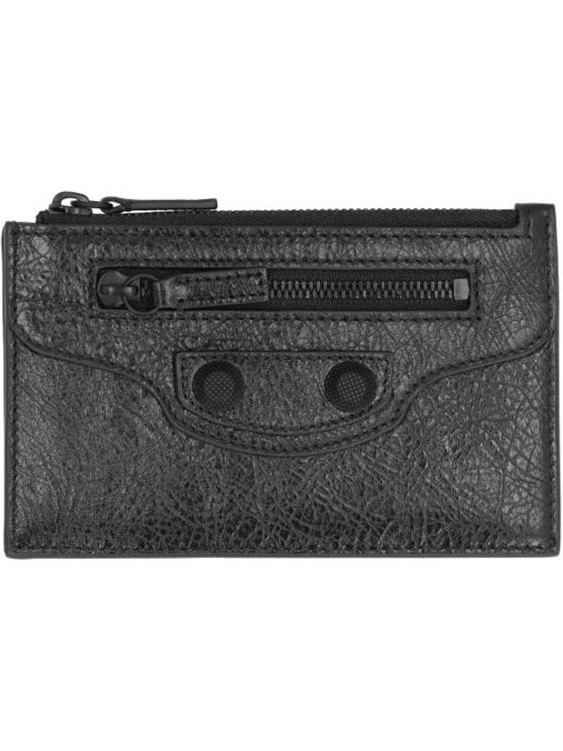Luxury Balenciaga Trending 2026 Le Cagole Leather Card Wallet Black