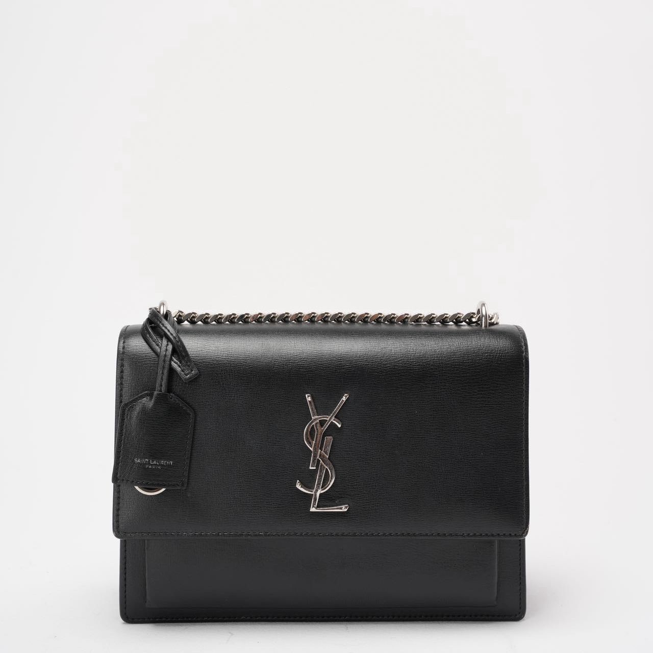 Saint Laurent Black Calfskin Medium Monogram Sunset