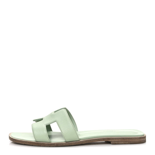 Hermes Epsom Oran Sandals 39 Vert Fizz