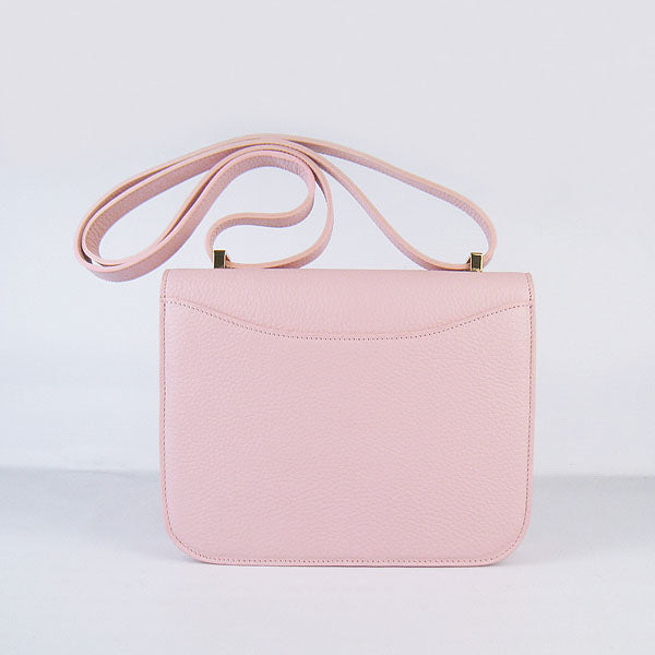 Luxury Hermes Constance Cowskin Leather Bag H017 pink golden