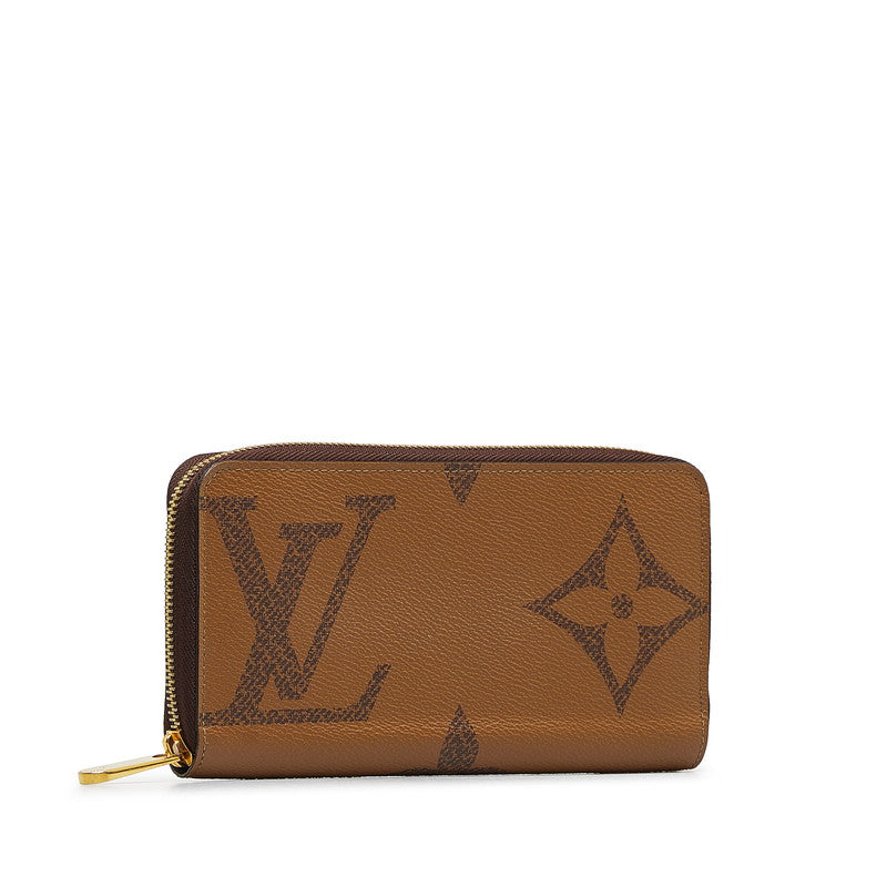 Louis Vuitton Monogram Giant Reverse Zippie Wallet Long Wallet M69353 Brown PVC Leather Louis Vuitton