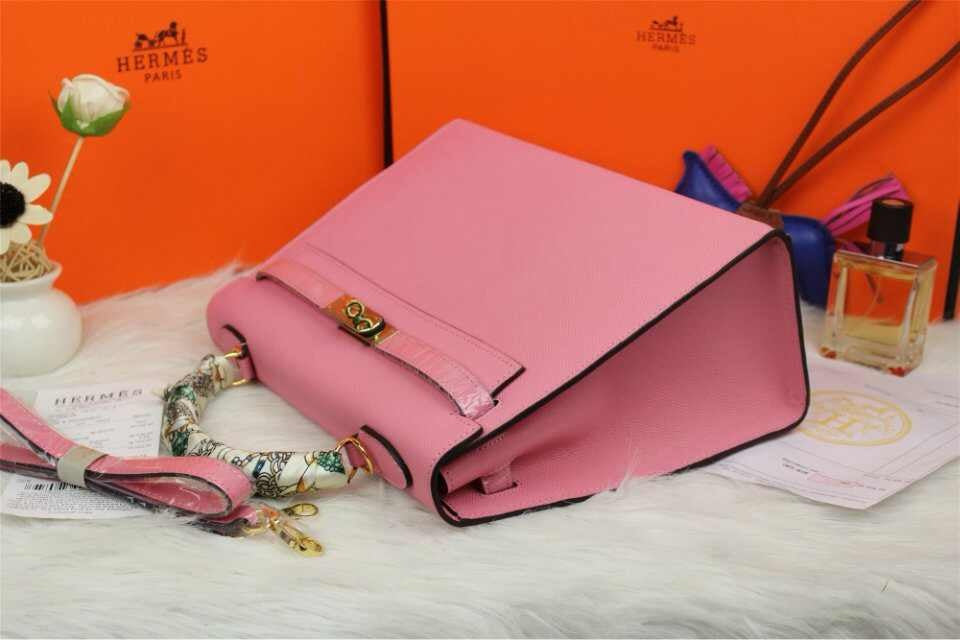 Luxury Hermes Kelly 32cm Epsom Leather Handbag Pink