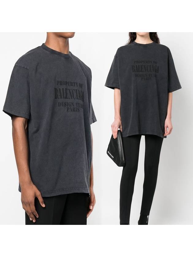 Luxury Balenciaga Trending 2026 Logo Print Short Sleeve T-Shirt Washed Black