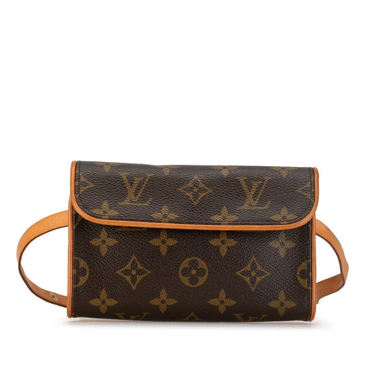 Louis Vuitton Monogram Poschet Florentine XS Body Bag Waist Bag M51855 Brown PVC Leather Louis Vuitton