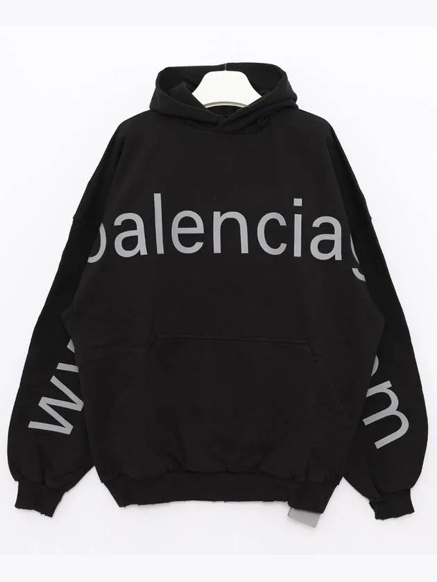 Luxury Balenciaga Trending 2026 Logo Print Cotton Hoodie Black