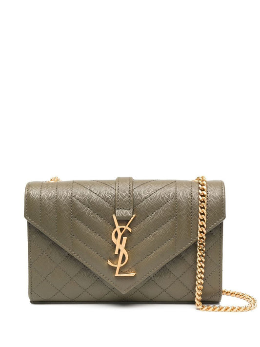 Luxury Saint Laurent Trending 2025 Women's Ysl Bo Mng Envel S Grain D.pou in V.kaky/V.kaky/V.kaky | 600195BOW913344