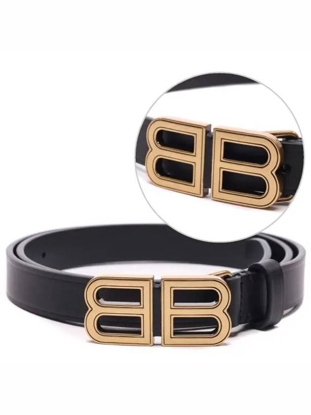 Luxury Balenciaga Trending 2026 Hourglass Thin Leather Belt Black
