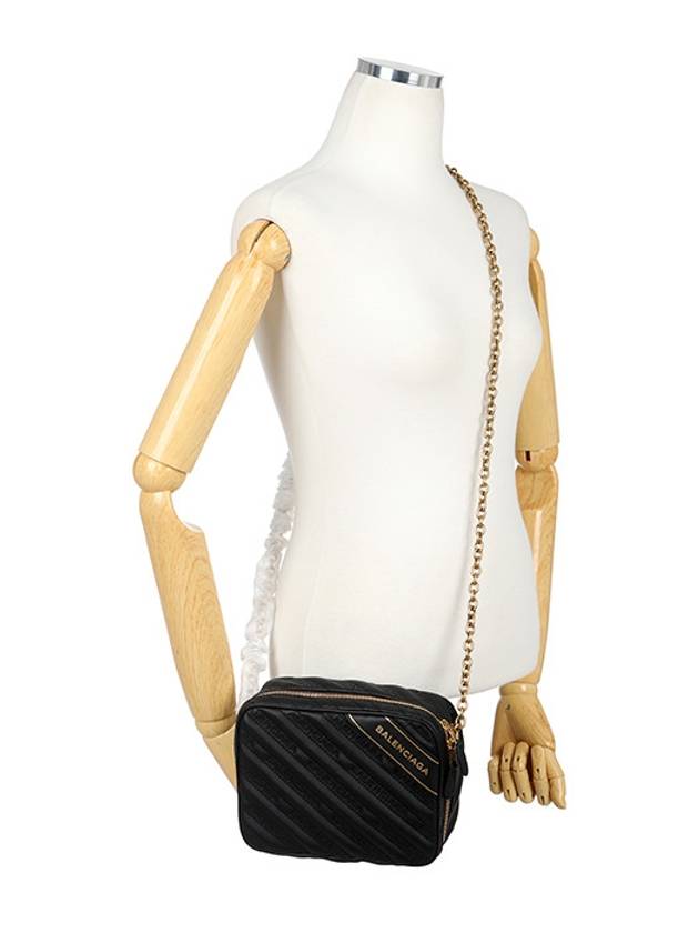 Luxury Balenciaga Trending 2026 Blanket Reporter Chain Cross Bag Black