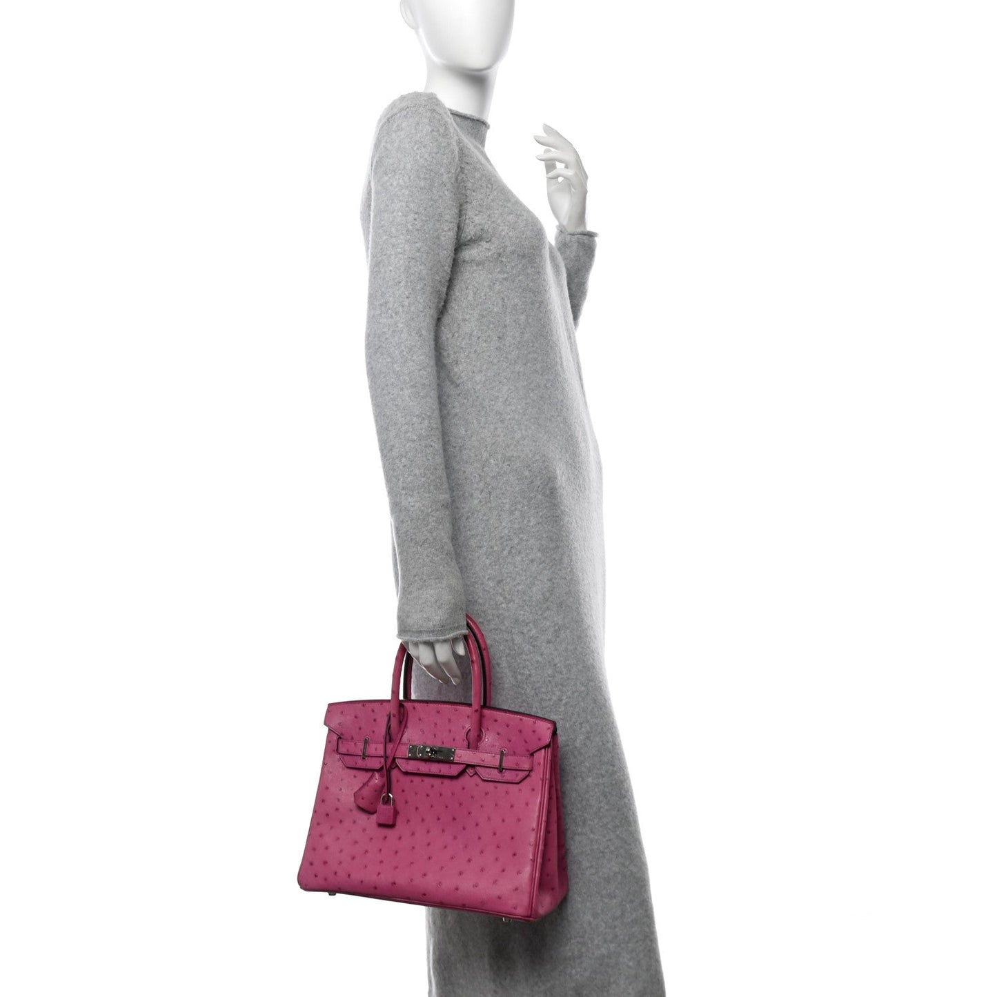Hermes Ostrich Birkin 30 Rose Pourpre