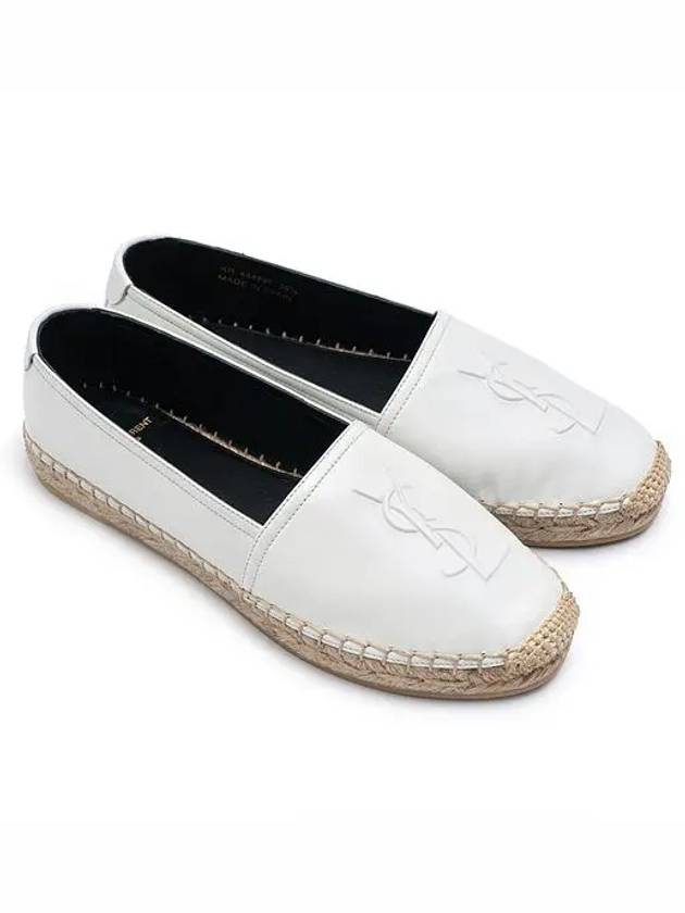 Luxury Saint Laurent Trending 2025 Women's Monogram Lambskin Espadrilles White