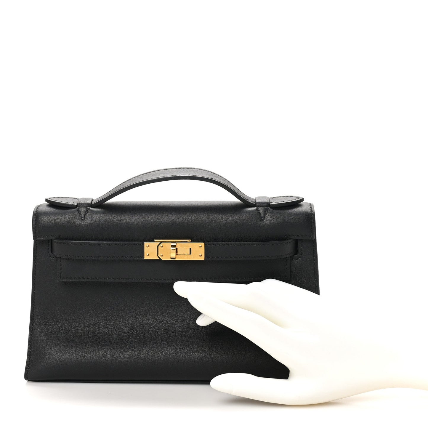 Hermes Swift Kelly Pochette Clutch Black