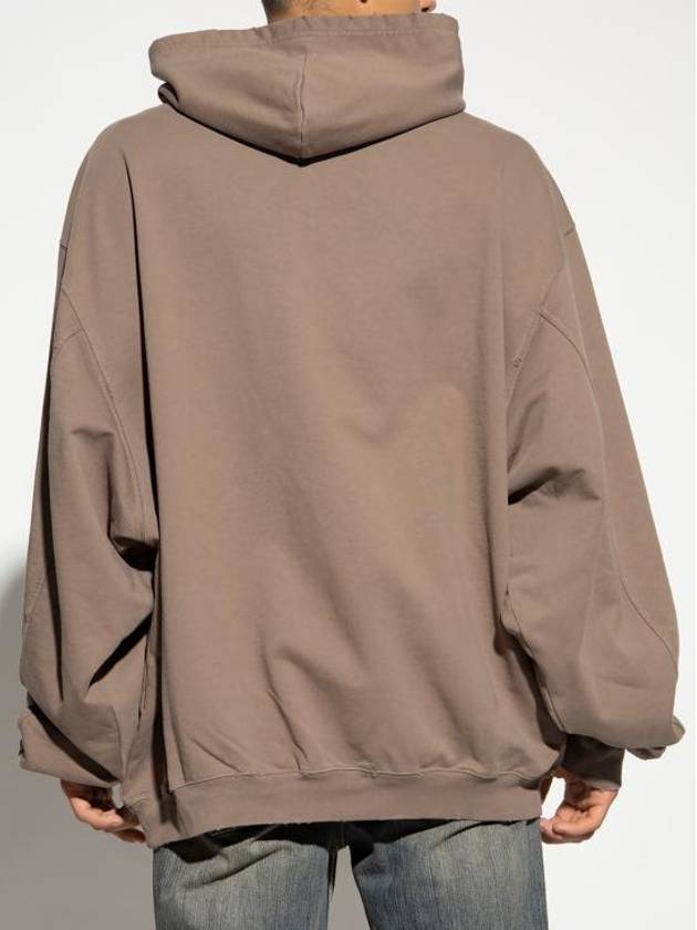 Luxury Balenciaga Trending 2026 Destroyed Oversized Hoodie Brown