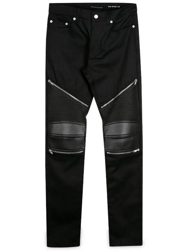 Luxury Saint Laurent Trending 2025 Leather Biker Jeans Black
