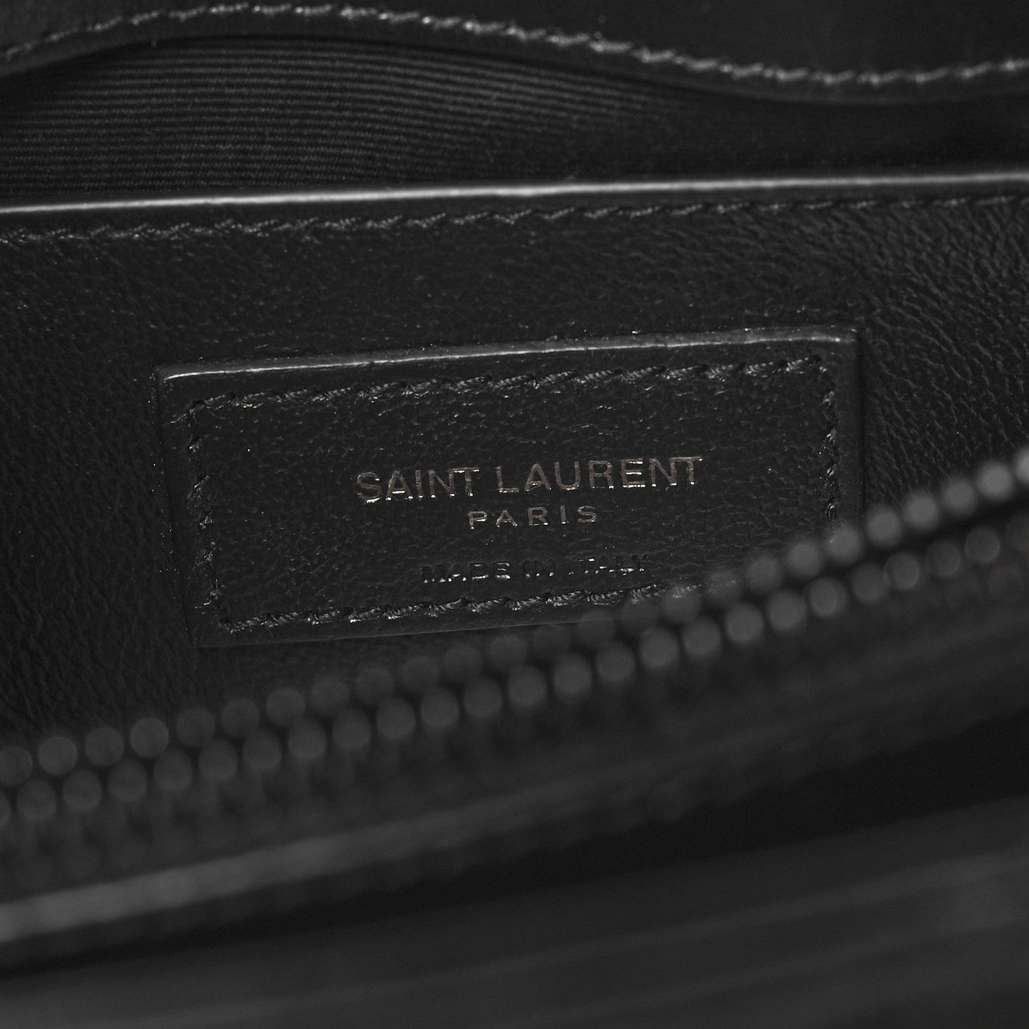 Saint Laurent Calfskin Y Quilted Monogram Monochrome Small Loulou Chain Satchel Black