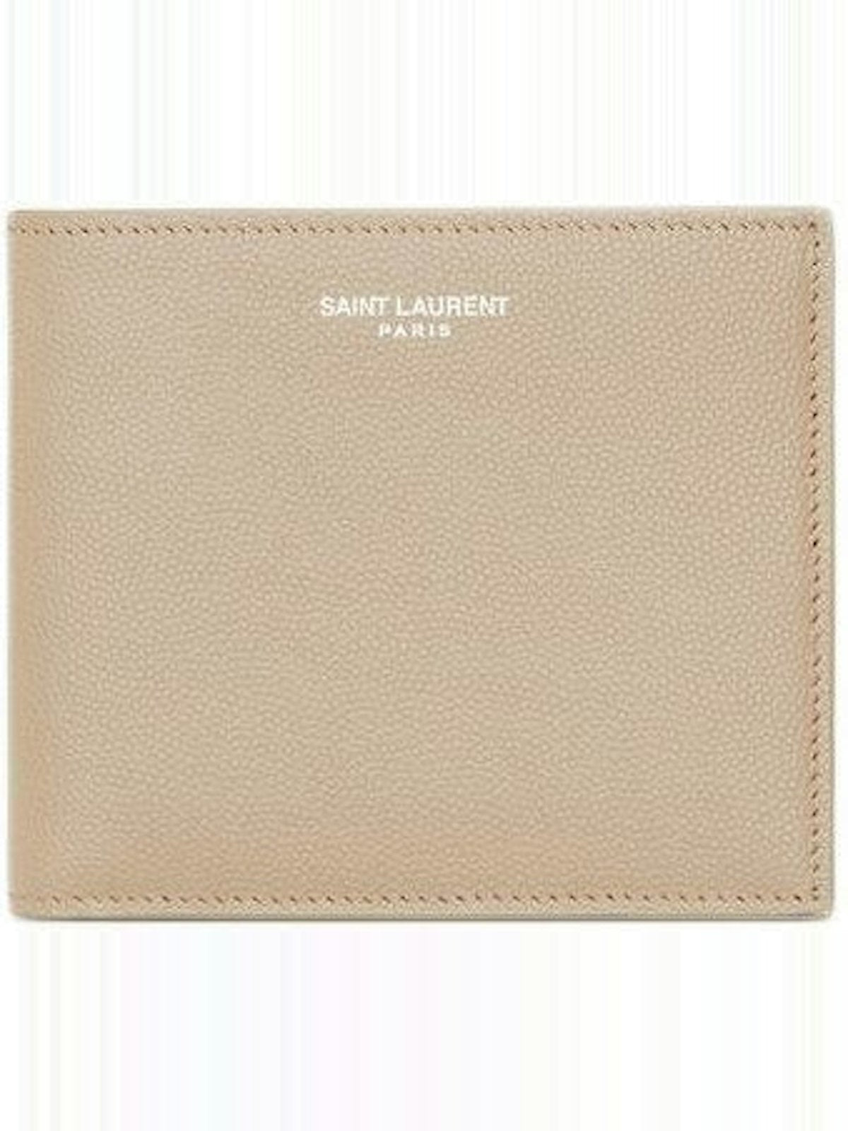 Luxury Saint Laurent Trending 2025 Men's Logo Print Card Holder in Sea Salt | 396303BTY0E9607