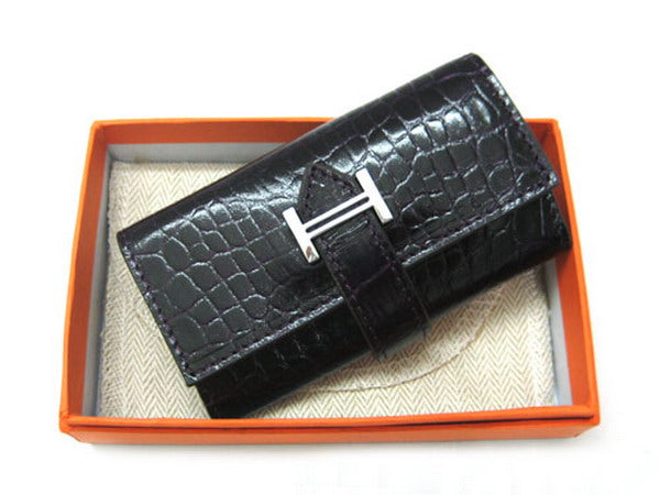Luxury Hermes Wallet H1132 Accessory Crocodile Purple