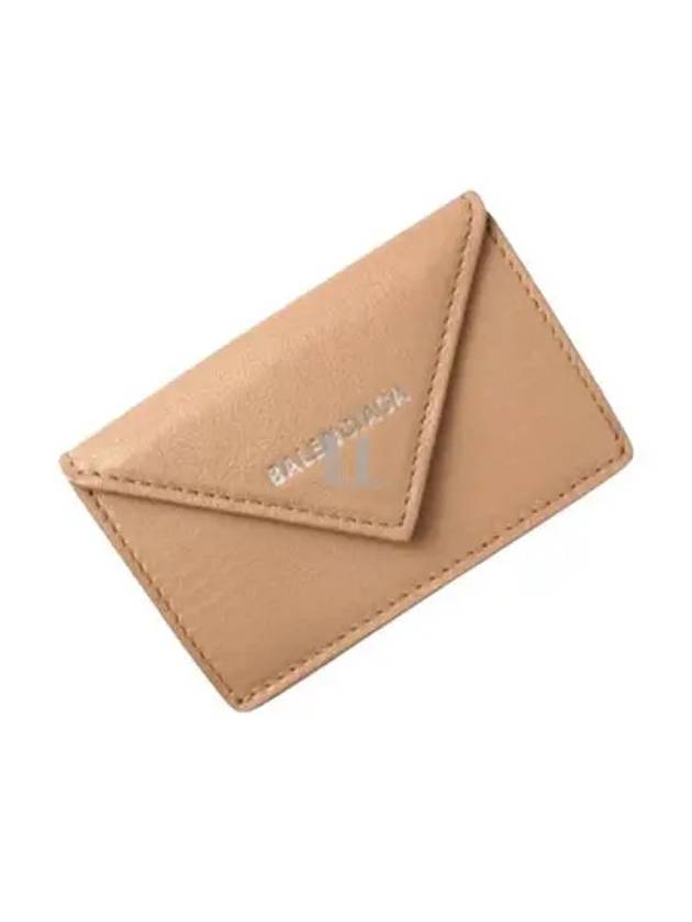 Luxury Balenciaga Trending 2026 Papier Mini Half Wallet Beige
