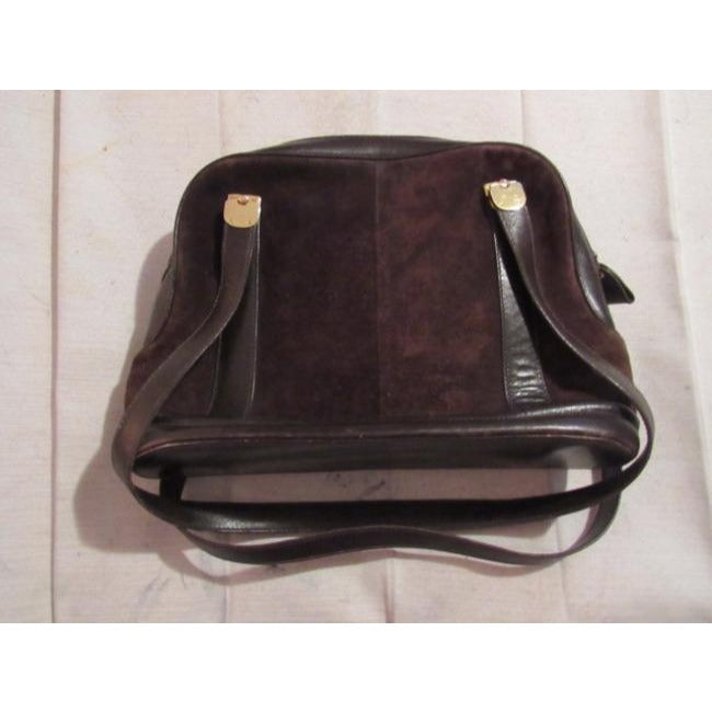 Gucci Vintage Pursesdesigner Purses Dark Brown Suede And Leather Leathersuede Satchel