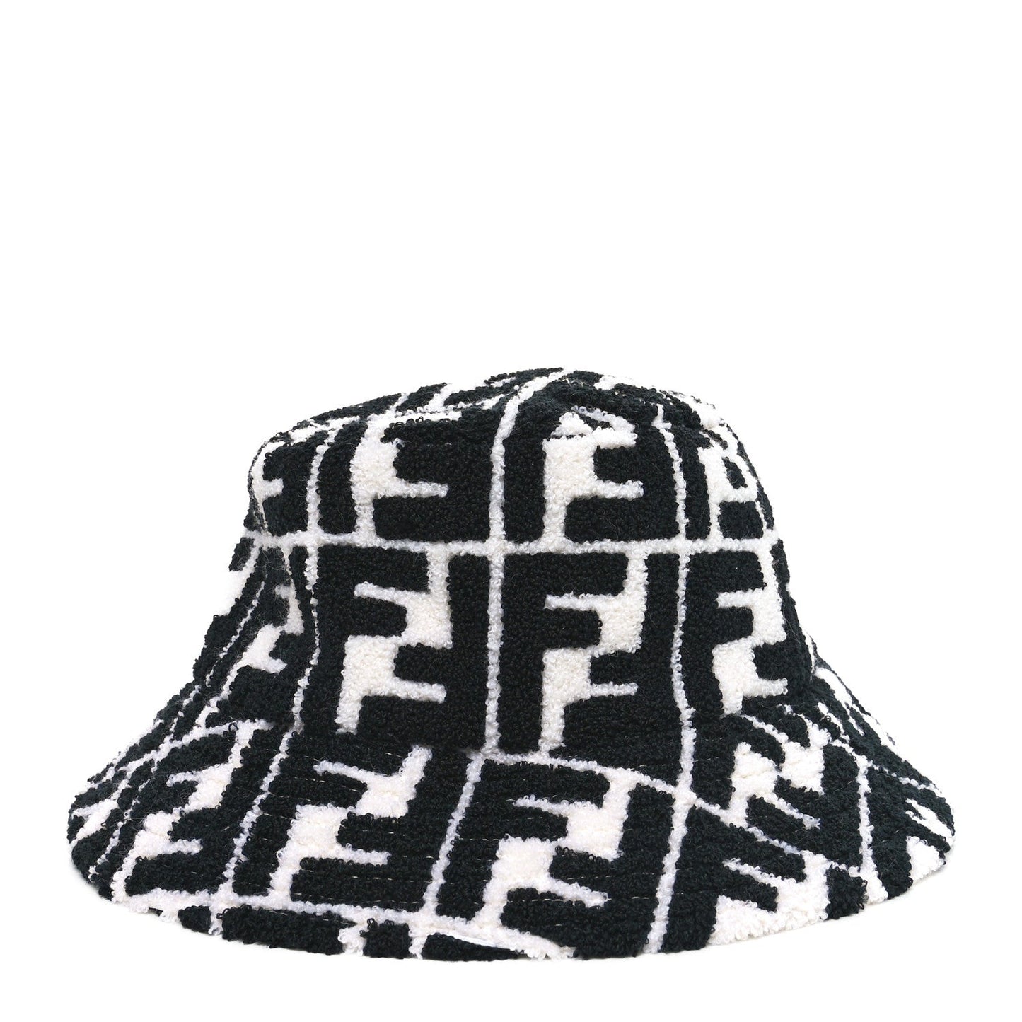 Fendi Terrycloth FF Bucket Hat S White Black