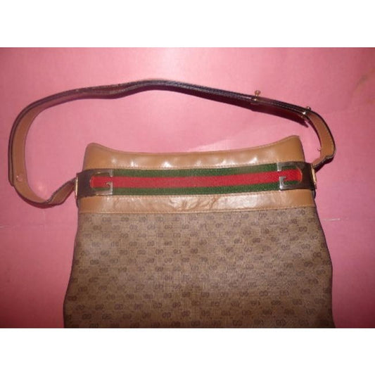 Gucci Tote Vintage Pursesdesigner Purses Brown Gg Canvas Shoulder Bag